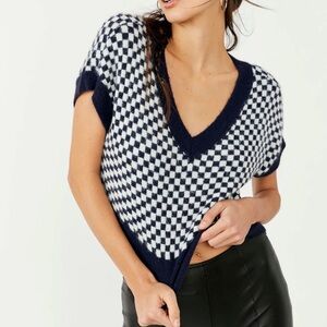 Free People Navy through the motion vest